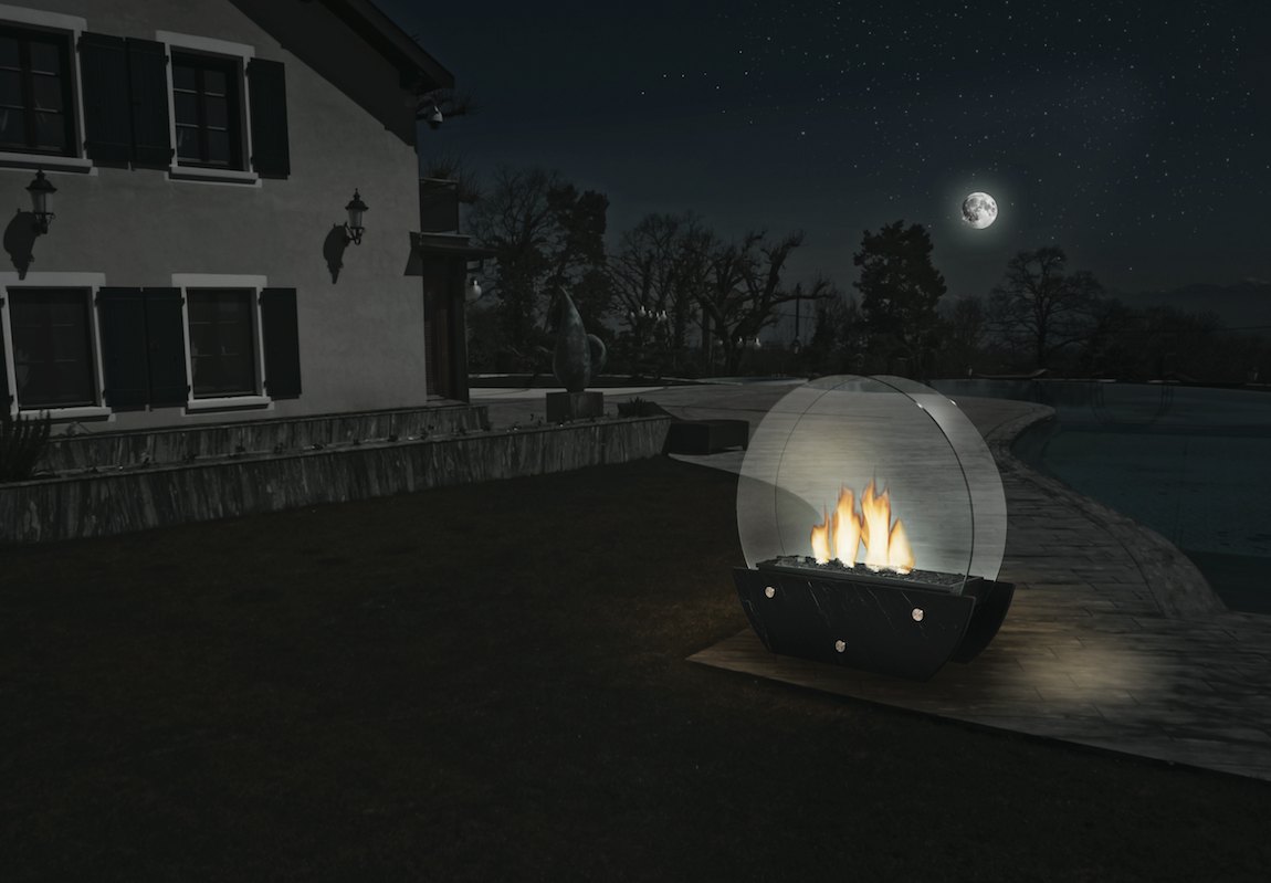 Cheminée extérieure de la marque Cactose, Black Moon