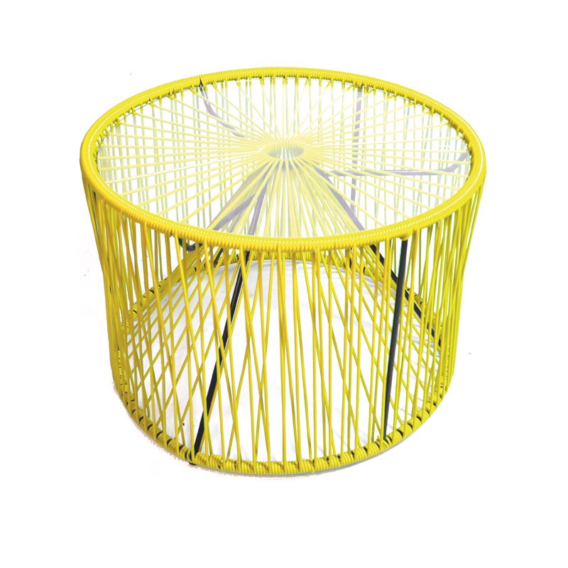 table basse cordage jaune