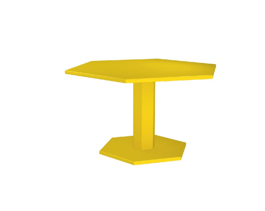 table hexagone jaune