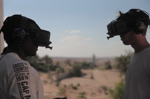 "The Machine to Be Another : Body Swap" de BeAnotherLab - Biennale internationale des arts numériques&nbsp;Némo au CentQuatre " Les Faits du Hasard" (Photo :&nbsp;&nbsp;by Drhassan Steib at Holot Detention Center 2 -Israel . 2015).