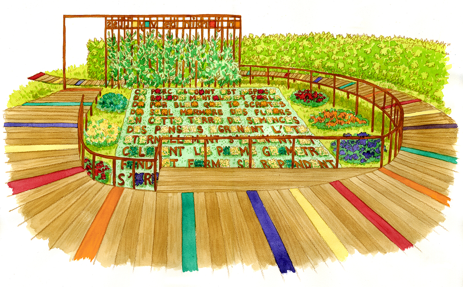 Projet de L'Oulipo pour le festival, "Le Jardin des voyelles"